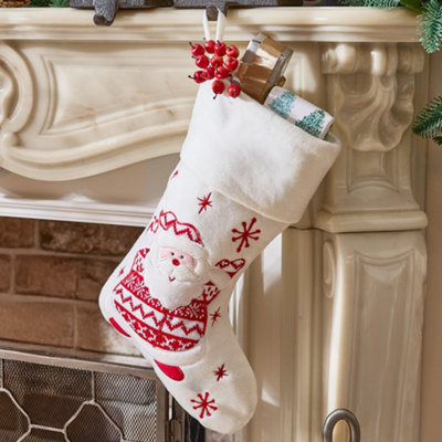 Snowy Santa Children's Xmas Gift Decoration Christmas Stocking