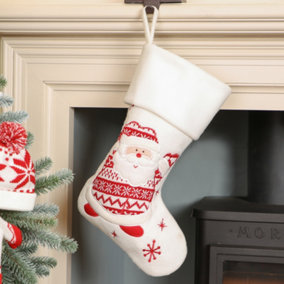 Snowy Santa Children's Xmas Gift Decoration Christmas Stocking