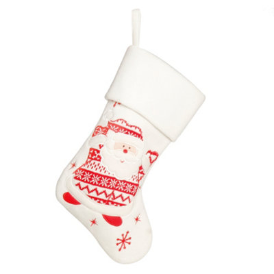 Snowy Santa Children's Xmas Gift Decoration Christmas Stocking