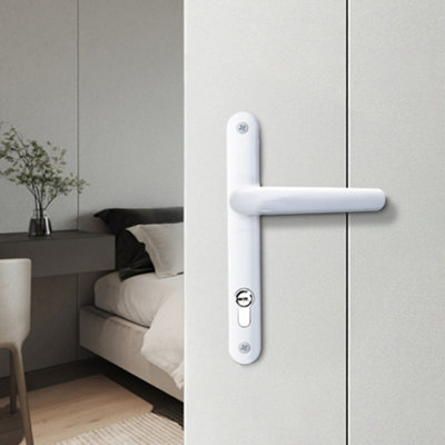 Snowy White Alloy Door Levers Door Handles 220mm Pair with Screws