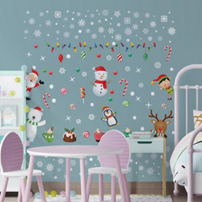 Snowy Winterland With Friends Wall Stickers Living room DIY Home Decorations