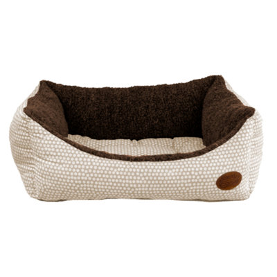 SNUG AND COSY MOCHA POLKA DOT RECTANGLE BED 42