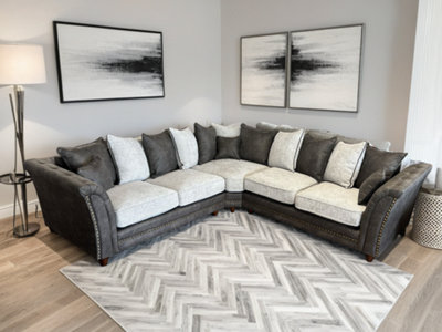 Snug Furniture Bella 2c2 Large Corner Black & Grey