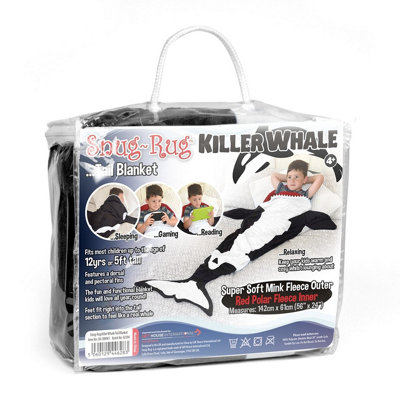 Snug Rug Killer Whale Tail Kids Blanket Wearable Novelty Childrens Gift