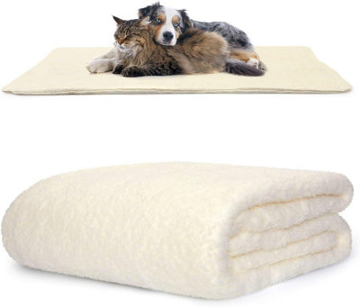 Snug Rug Pet Blankets - Cat & Dog Sherpa Fleece Blanket - Large 127 x 178cm, Cream