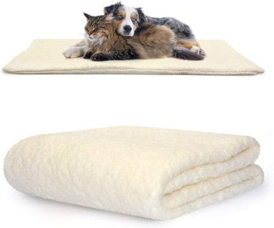 Snug Rug Pet Blankets - Cat & Dog Sherpa Fleece Blanket - Medium 120 x 88cm, Cream