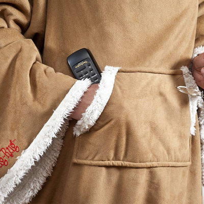 Snug Rug Sherpa Soft Faux Suede Blanket with Sleeves Sleeved Blankets ...