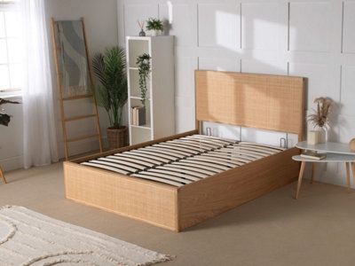 Snuggle Beds Raphael Rattan Ottoman Storage Bed - Oak - King