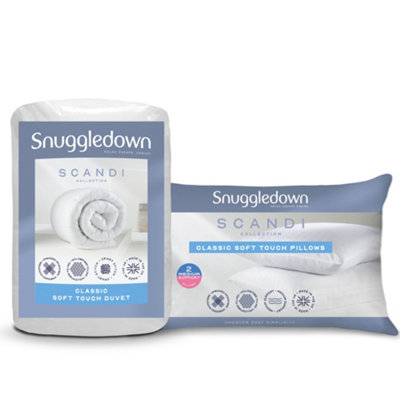 Snuggledown Classic Hollowfibre Double Duvet 4.5 Tog Lightweight Cool Summer Quilt for Night Sweats, 2 Medium Pillows Washable