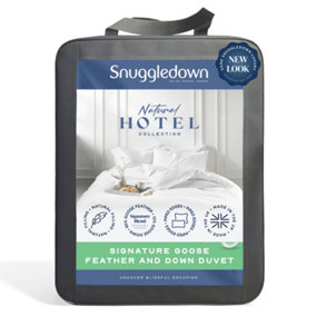 Snuggledown Duck Feather & Down Double Duvet 10.5 Tog All Year Round Premium Quilt Summer & Winter Cotton Cover Machine Washable