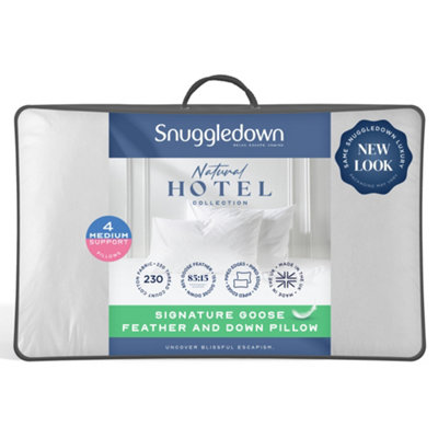 Snuggledown Goose Feather & Down Medium Support Pillow 4 Pack