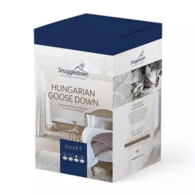 Snuggledown Hungarian Goose Down 13.5 Tog Double Duvet 4.5 Tog Summer + 9 Tog All Seasons 3n1 Quilt Jacquard Cotton Cover Washable