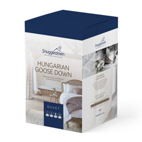 Snuggledown Hungarian Goose Down King Duvet 4.5 Tog Premium Lightweight Summer Quilt Jacquard Cotton Cover Machine Washable