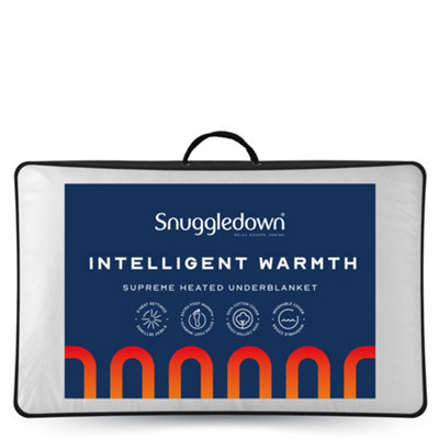 Snuggledown Intelligent Warmth Electric Blanket Single 9 Heat-Settings  Luxury Heated Blanket 100% Cotton Cover Auto Timer Washable