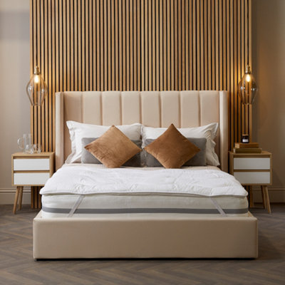 Snuggledown Luxurious Hotel Mattress Topper Single Premium for Caravan Campervan Sofa Bed Comfortable Machine Washable