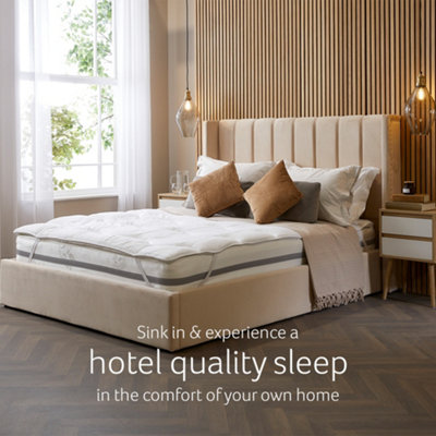 Snuggledown Luxurious Hotel Mattress Topper Single Premium for Caravan Campervan Sofa Bed Comfortable Machine Washable