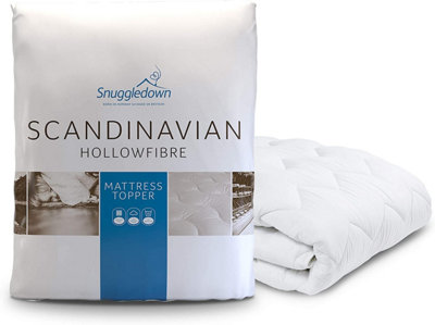 Snuggledown Scandinavian Hollowfibre Mattress Topper, Medium Support, Single