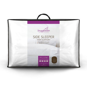 Snuggledown Side Sleeper Pillow 1 Pack Firm Support Side Sleeper Neck and Shoulder Pain Relief 100% Soft Cotton Cover 38x64cm