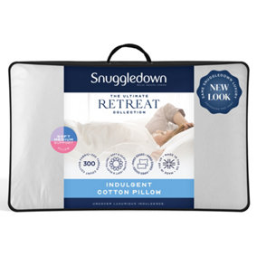 Snuggledown Ultimate Luxury Pillow 1 Pack Soft Support Front Sleeper for Neck Pain Relief 100% Jacquard Cotton Cover 48x74cm
