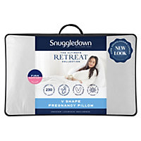 Snuggledown V Shape Pregnancy Pillow 1 Pack Firm Support Side Sleeper Pillow for Neck and Shoulder Pain Relief Orthopaedic 35x84cm
