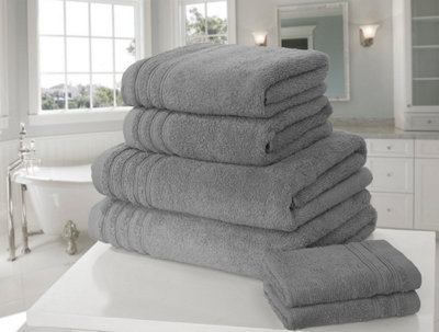 So Soft 100% Cotton Zero Twist 6 Piece Face Hand and Bath Towel Bale Set
