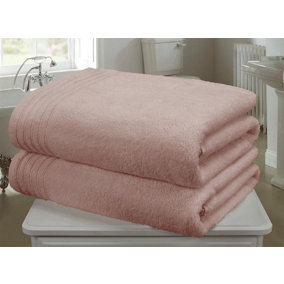 So Soft Zero Twist Towel Bale Pink 2pc 100% Cotton Bath Sheet Towel Bale