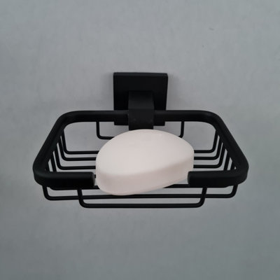 Soap Holder Bathroom Square Wall Mounted Stylish Modern Accessory - 3