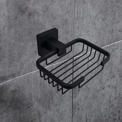 Soap Holder Bathroom Square Wall Mounted Stylish Modern Accessory - 4
