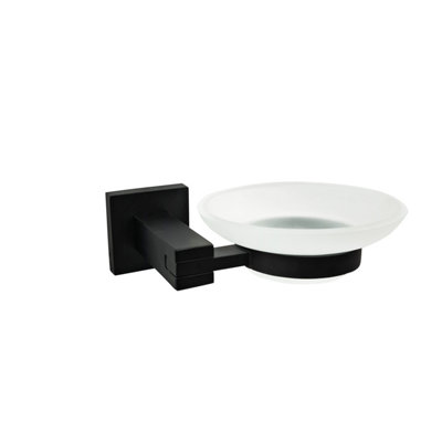 Soap Holder Black Dish & Holder Modern Designer Bathroom Wall Mounted Accessory - 4