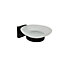 Soap Holder Black Glass Dish & Holder Modern Designer Bathroom Wall Mounted Accessory