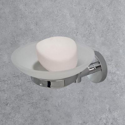 Soap Holder Chrome Wall Mounted Modern Accessory - 3