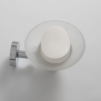 Soap Holder Chrome Wall Mounted Modern Accessory - 4