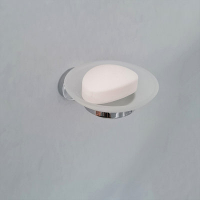 Soap Holder Chrome Wall Mounted Modern Accessory - 5