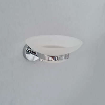 Soap Holder Chrome Wall Mounted Modern Accessory - 9