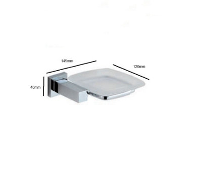 Soap Holder Glass Soap Dish & Holder Wall Mounted Accessory - 4