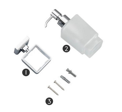 Soap Holder Wall Mounted Round  Finish Glass Soap Chrome Accessory - 3