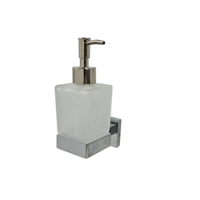 Soap Holder Wall Mounted Round  Finish Glass Soap Chrome Accessory - 6