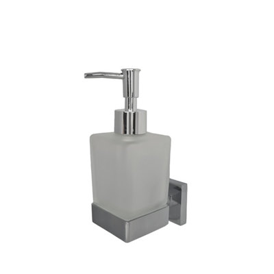 Soap Holder Wall Mounted Round  Finish Glass Soap Chrome Accessory - 7