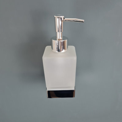 Soap Holder Wall Mounted Round  Finish Glass Soap Chrome Accessory - 9