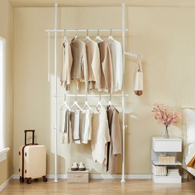 SoBuy Adjustable Freestanding Coat Rack 75x9x227cm Functional FRG109-II-W
