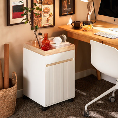 Sobuy ASK03-W, Home Office Mobile File Cabinet Desk Side File Storage ...