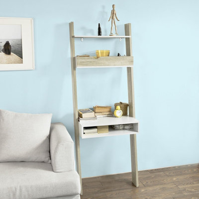 SoBuy FRG111-NW, Wall Shelf Bookcase Wall Storage Computer Desk ...