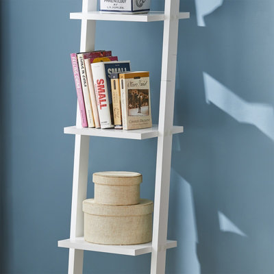 SoBuy FRG15-W, Modern 4 Tiers Ladder Shelf Wall Shelf Stand Shelf,White,W33xD23xH180