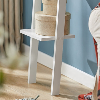 SoBuy FRG15-W, Modern 4 Tiers Ladder Shelf Wall Shelf Stand Shelf,White,W33xD23xH180