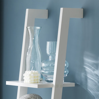 SoBuy FRG15-W, Modern 4 Tiers Ladder Shelf Wall Shelf Stand Shelf,White,W33xD23xH180