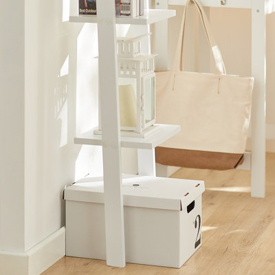 SoBuy FRG15-W, Modern 4 Tiers Ladder Shelf Wall Shelf Stand Shelf,White,W33xD23xH180