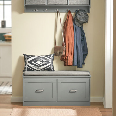 SoBuy FSR131-HG, Hallway Storage Bench Shoe Bench Shoe Rack with Seat ...