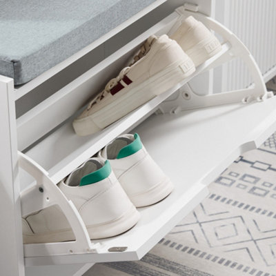 SoBuy FSR151-K-W, Hallway Shoe Bench Shoe Rack Shoe Cabinet with Seat ...