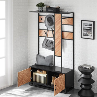 SoBuy FSR194-N, Hallway Coat Rack with Shoe Bench Hall Tree with Shoe ...