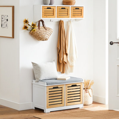 SoBuy FSR23-II-NW, Storage Bench Shoe Bench Shoe Cabinet with Seat ...